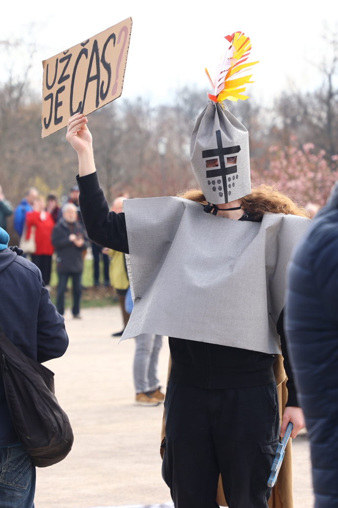 Jeden z demonstrujících.