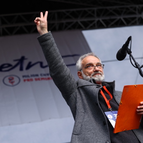 Ivan Trojan na demonstraci Milionu chvilek.