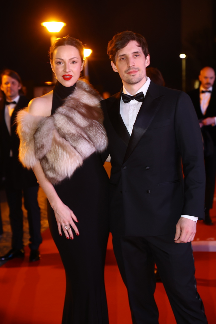 Čestmír Strakatý s partnerkou na Českém lvu.