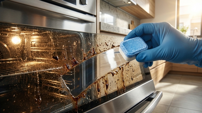 Jak vyčistit připálenou troubu? Zkuste trik s tabletou do myčky