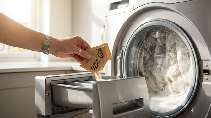 Jak vybělit zašedlé záclony? Zkuste trik s kypřicím práškem