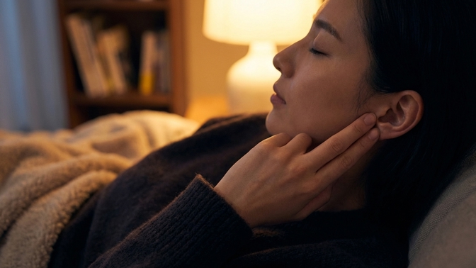 Nahmatáte-li si večer tuto nenápadnou jamku za uchem, kolotoč myšlenek se zastaví dřív, než dojdete na konec druhé minuty