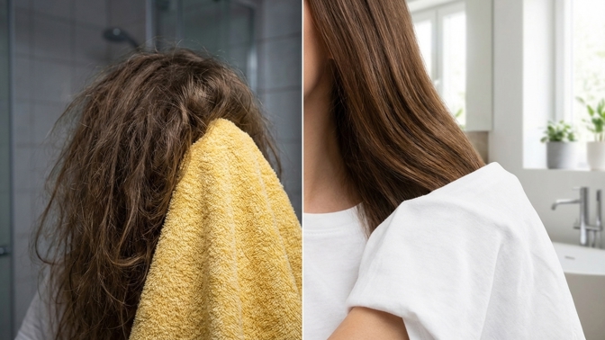 Váš ručník je příčinou zničených vlasů: Vyměňte ho za obyčejné tričko a výsledky vám vyrazí dech