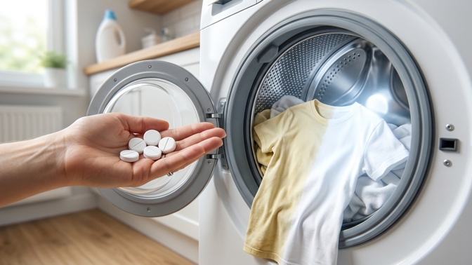 Jak vybělit zažloutlé prádlo? Aspirin v pračce pomůže s odolnými skvrnami