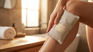 Tento lněný sáček se syrovou rýží funguje v koupelně jako neviditelná pumpa na toxiny: Stačí 2 minuty nasucho a vaše líná lymfa i celulitida dostanou impulz, který pocítíte po celém těle