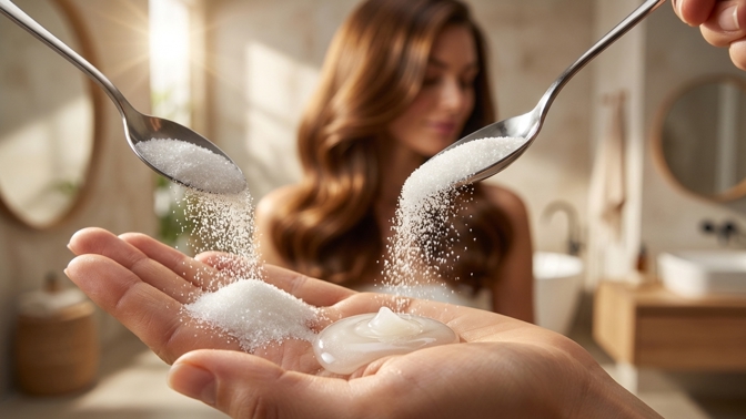 Cukr v šamponu: Jak funguje domácí peeling pro mastné vlasy?