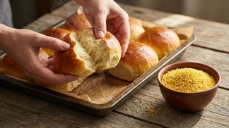 Žlutá zrnka ze spíže v kynutém těstě fungují jako neviditelný rezervoár vlhkosti: Vaše buchty zůstanou snově nadýchané po celý týden i bez hromady tuku