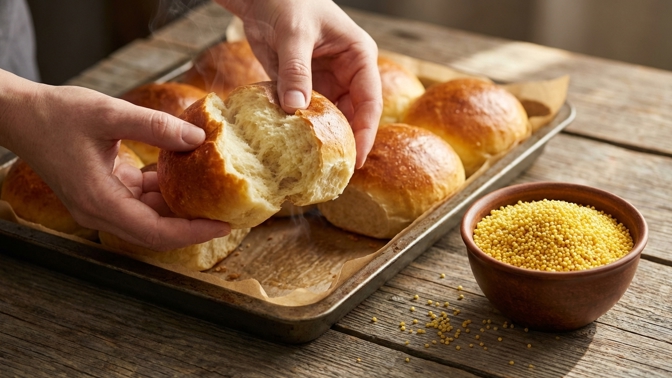 Žlutá zrnka v kynutém těstě fungují jako rezervoár vlhkosti: Vaše buchty zůstanou nadýchané po celý týden