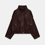 Bunda z imitace semiše s pásky, Zara, 1 499 Kč