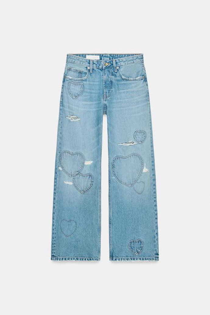 Džíny se srdíčky, Zara, 1199 Kč