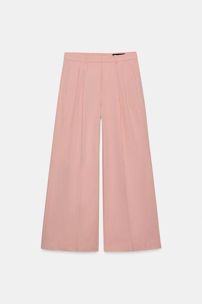 Kalhoty širokého střihu se sklady, Zara, 1199 Kč