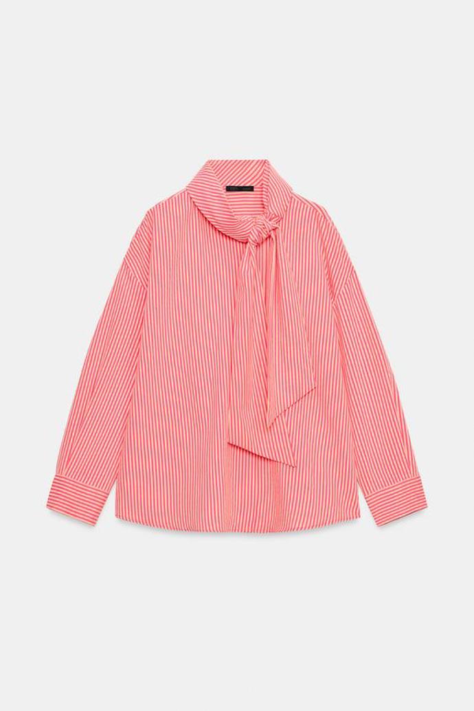 Košile s vázačkou a proužky, Zara, 849 Kč