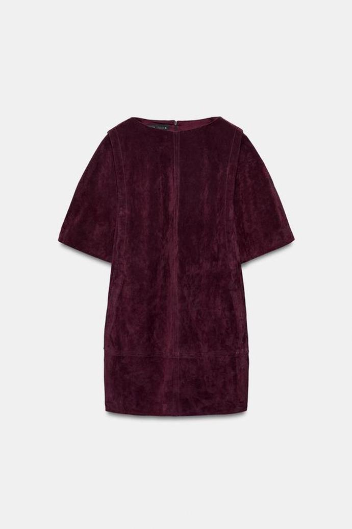 Krátké šaty ze 100% semiše, Zara, 2799 Kč