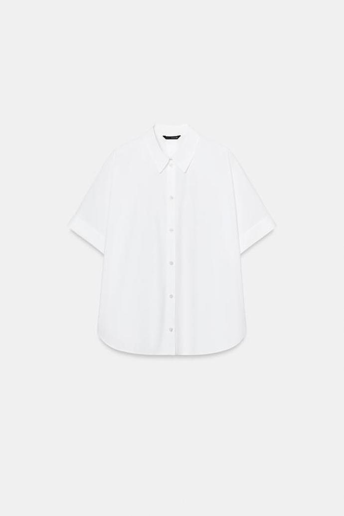 Popelínová košile s krátkým rukávem, Zara, 649 Kč