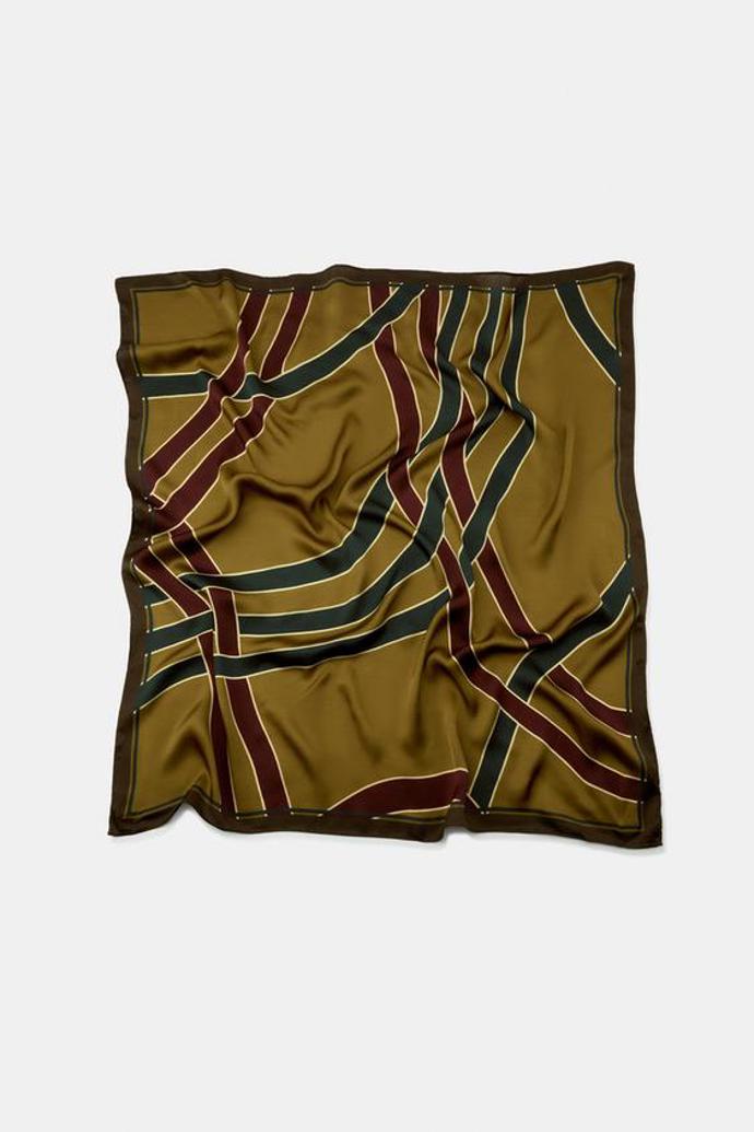 Šátek ze 100% viskózy s potiskem proužků, Zara, 449 Kč