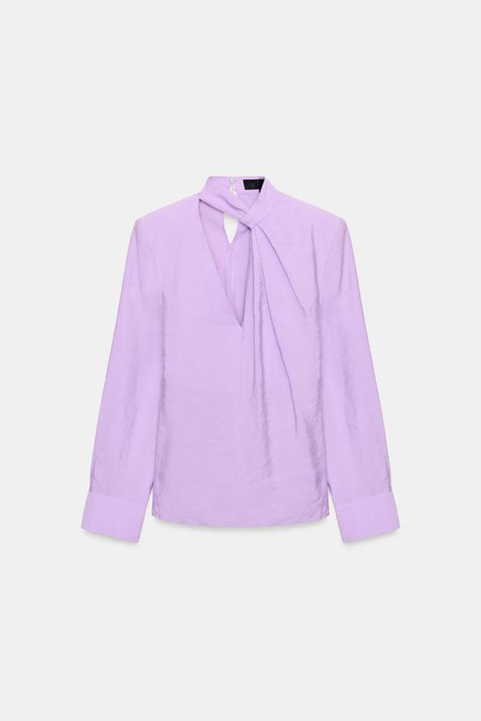 Splývavá blůza s ramenními vycpávkami, Zara, 699 Kč