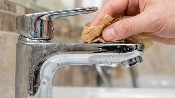 Proč potírat vodovodní baterie pečicím papírem? Geniální trik vás zbaví vodního kamene