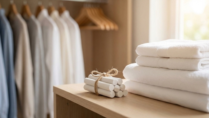 Jak zbavit skříň vlhkosti? Školní křída pomůže proti zatuchlému prádlu