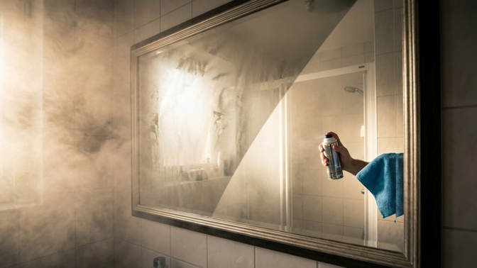 Jak zabránit mlžení zrcadla v koupelně? Pomůže pěna na holení