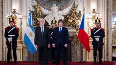 FOTO: Petr Pavel s argentinským prezidentem.