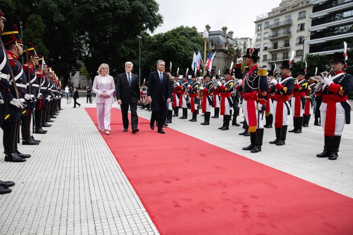 Petr Pavel s manželkou na oficiální návštěvě Argentiny.