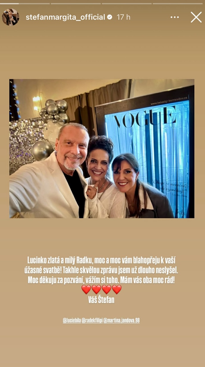 Na svatební párty nechyběl ani Štefan Margina.