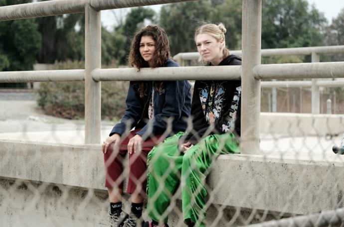 snímek z 2. řady seriálu Euforie, Zendaya, Hunter Schafer