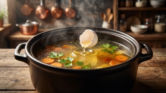 Udělejte z kalného vývaru průzračnou delikatesu jako z restaurace: Tato vaječná skořápka v hrnci bleskově vytáhne nečistoty i nevábný zákal