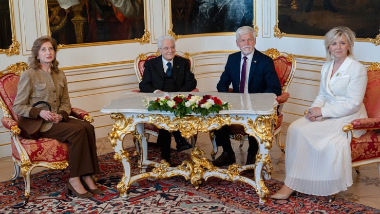 Italský prezident a český prezident se setkali v Praze.