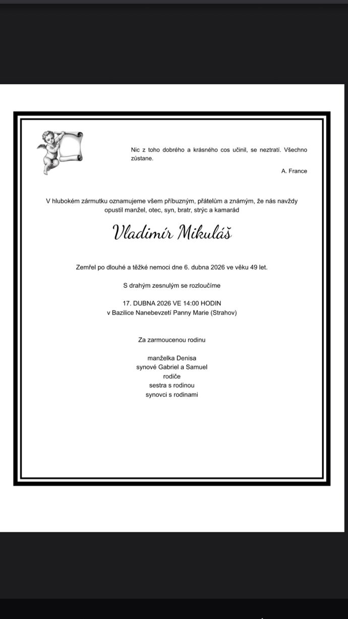 Jeho milující manželka Denisa zveřejnila na Instagramu detaily posledního rozloučení.