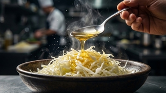 Proč kuchaři v bistrech polévají nakrouhané zelí lžící horkého oleje? Tato vteřinová finta okamžitě naruší tuhá vlákna a vytáhne snovou sladkost i bez hromady cukru