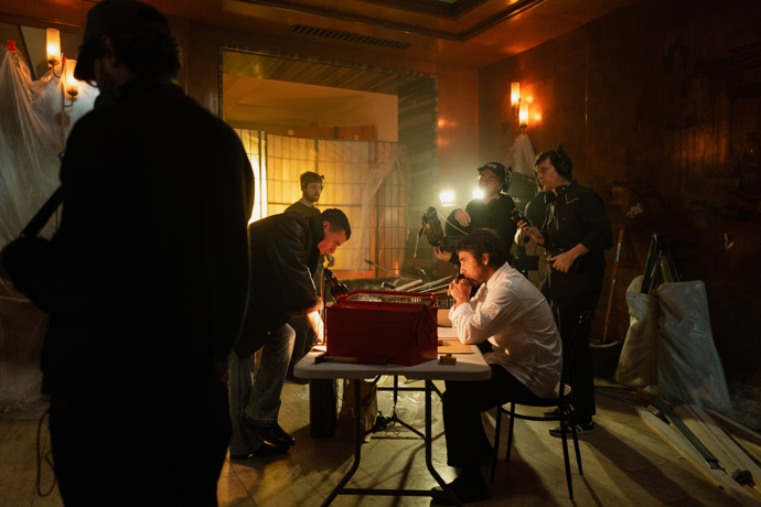 Natáčení filmu Trampantojo.