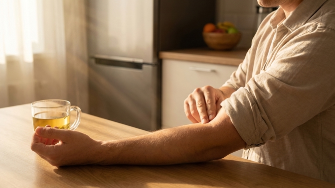 Ranní masáž lokte pro lepší trávení: Trik, který tlumí chuť na cukr