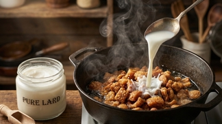 Škvarky budou neuvěřitelně křupavé a sádlo bílé jako sníh: Stačí v pravou chvíli přilít do hrnce pár lžic mléka