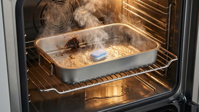 Jak vyčistit připálený pekáč? Zkuste trik s tabletou do myčky