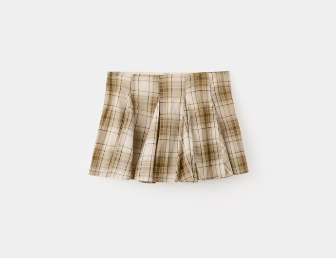 Skládaná sukně s kostkou, Mango, 899 Kč