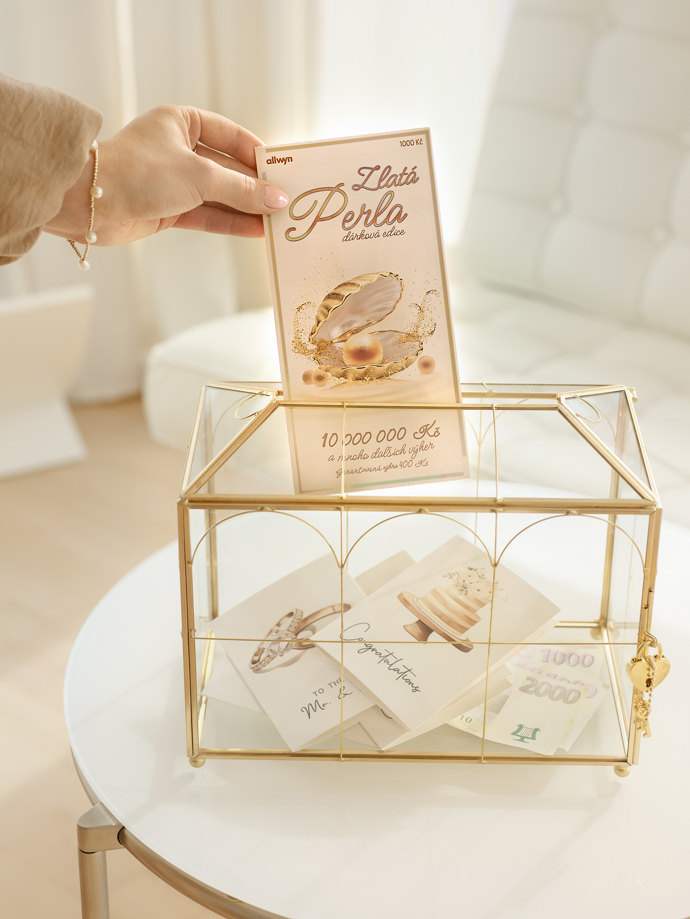 Zlatá perla nejen garantuje výhru ve výši 400 Kč, ale díky elegantnímu designu se skvěle hodí jako svatební dar novomanželům.