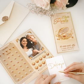 Každou Zlatou perlu navíc můžete doplnit osobním vzkazem, fotografií nebo bankovkou. Los má pro tyto účely potřebné výřezy.