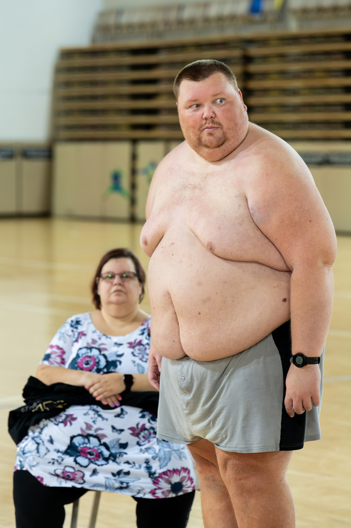 Luděk během vážení.