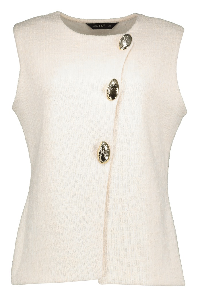 Krémový vestový top s ozdobnými knoflíky, F&F, 599 Kč