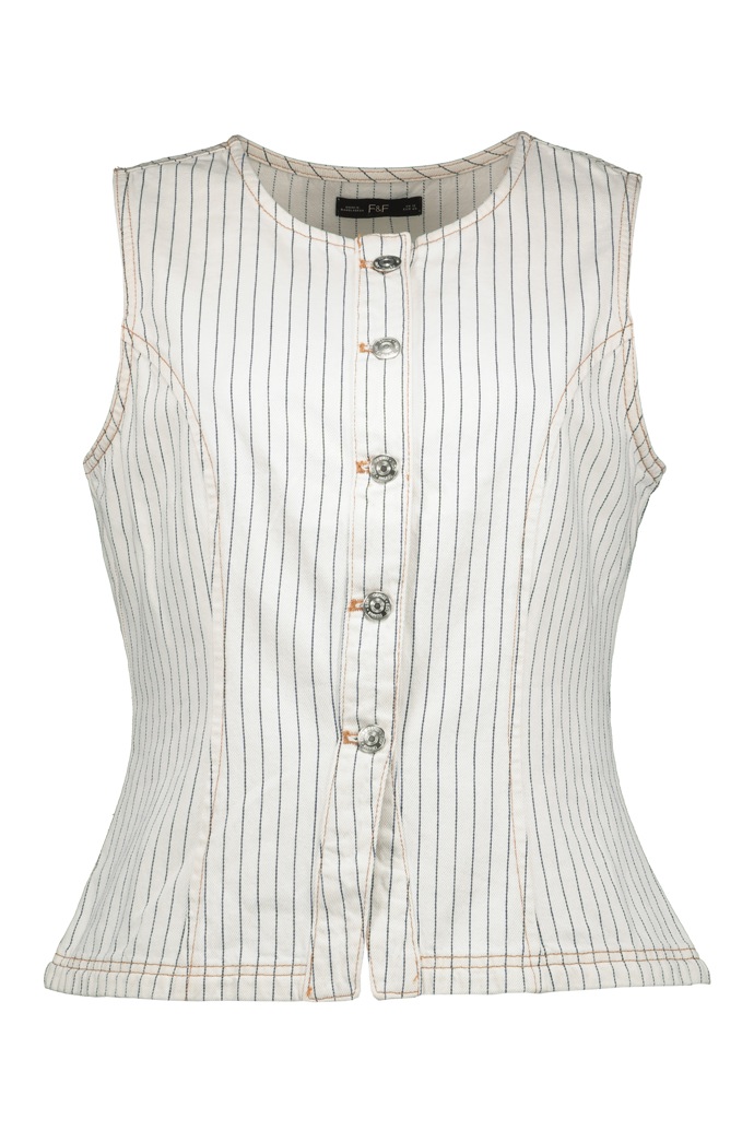 Džínová vestička s proužkem, F&F, 599 Kč