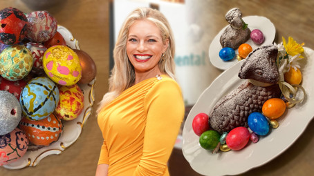 Lucie Borhyová se nám pochlubila velikonoční tabulí: Hromada kraslic a dva beránci, na které má trik pro odlehčení