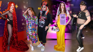 Nejšílenější modely z Cen Anděl: Odhalený pánský pupek, nahá ňadra v tylu i šaty ze závěsu