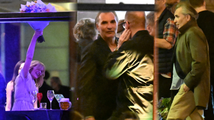 Na party Ani Geislerové dorazil Jiří Macháček. 