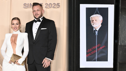 FOTO: Dominika Myslivcová, její příel Jakub V. a podivná výhrůžka s mrtvolou Petra Pavla na jeho domě.