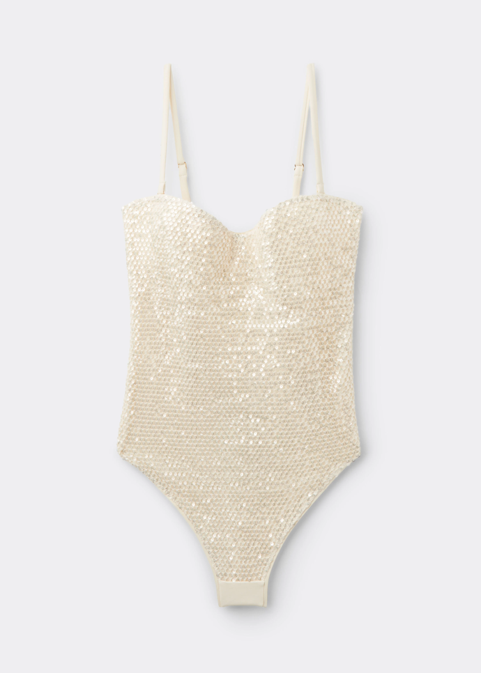 Jednodílné plavky s flitry, Calzedonia, 1999 Kč