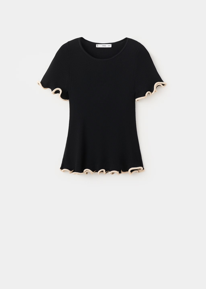 Svetr peplum s kontrastními lemy, Mango, 999 Kč