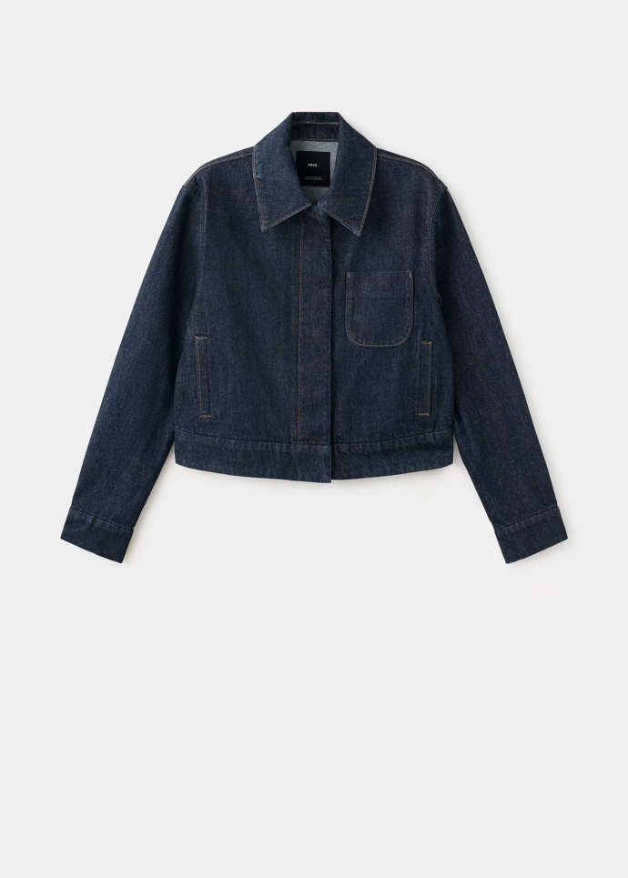 Džínová bunda s kapsami a vypasovaným střihem, Mango, 1299 Kč