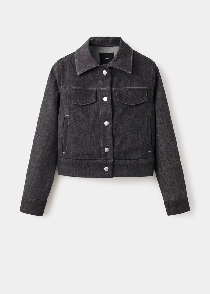 Džínová bunda s kapsami a vypasovaným střihem, Mango, 1299 Kč
