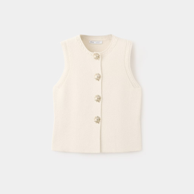 Úpletová vesta s kontrastním lemováním, Mango, 899 Kč